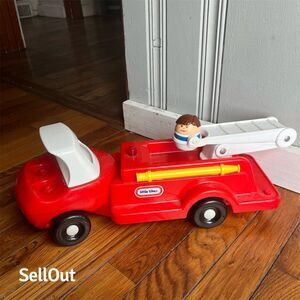 Vintage Little Tikes Toddle Tots Fire Truck with Firefighter Figure